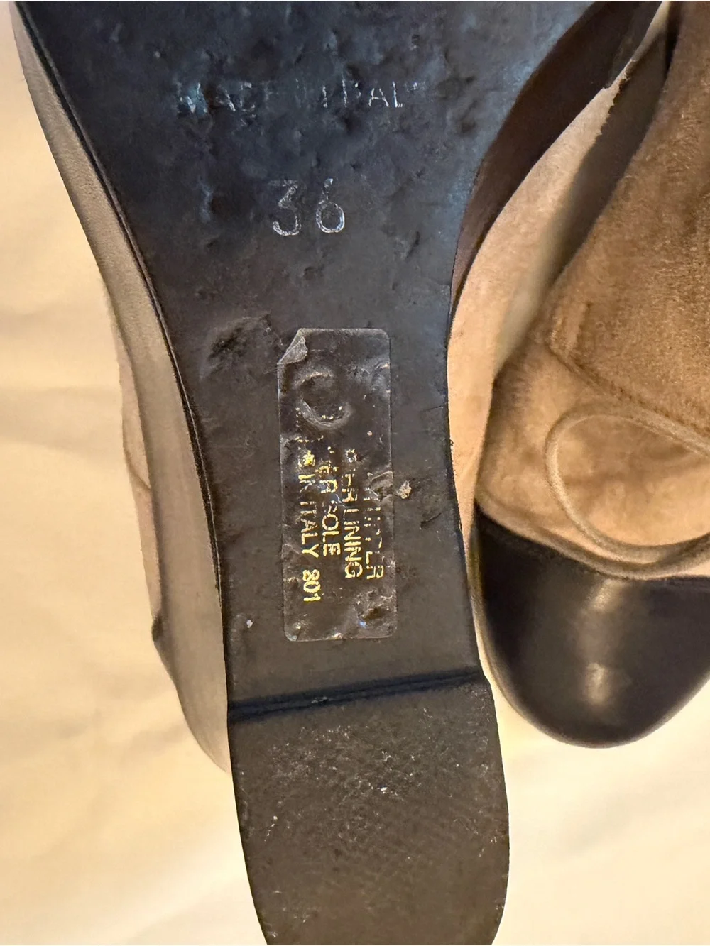 Barneys New York Grey Suede and Navy Blue Leather Cap-Toe Platform Oxfords